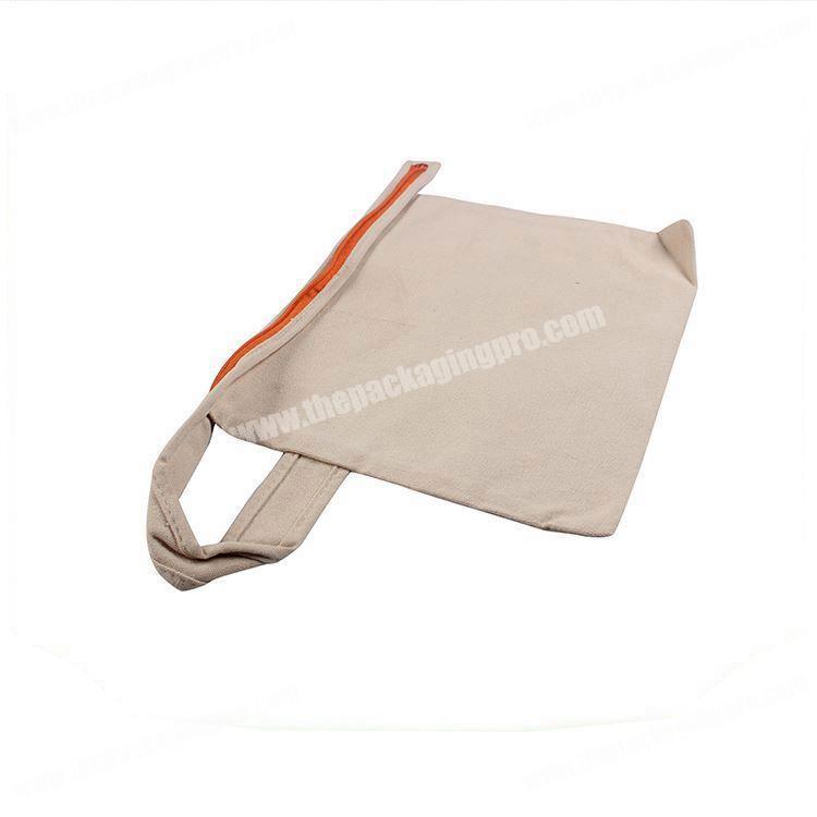 Professional made excellent quality reasonable price white cotton tote zipper bag