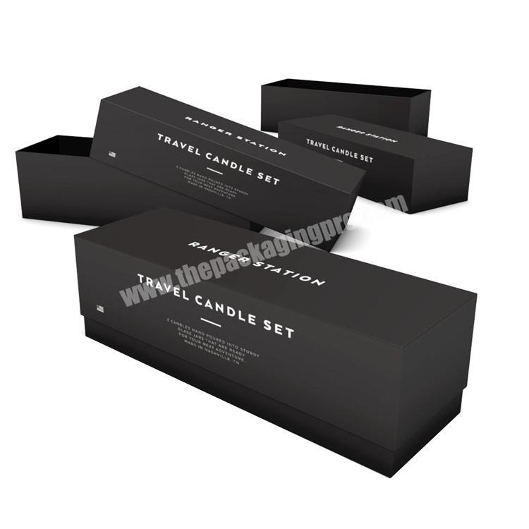 Professional manufacture rigid black lid christmas packaging luxury gift boxes for candles