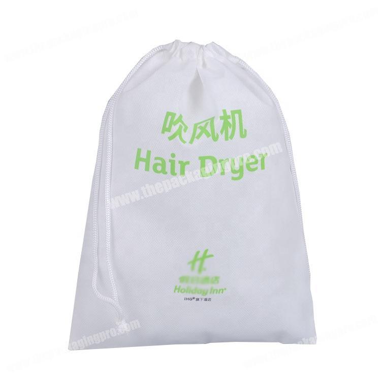 Promotion custom printing nonwoven drawstring bag for hair dryer