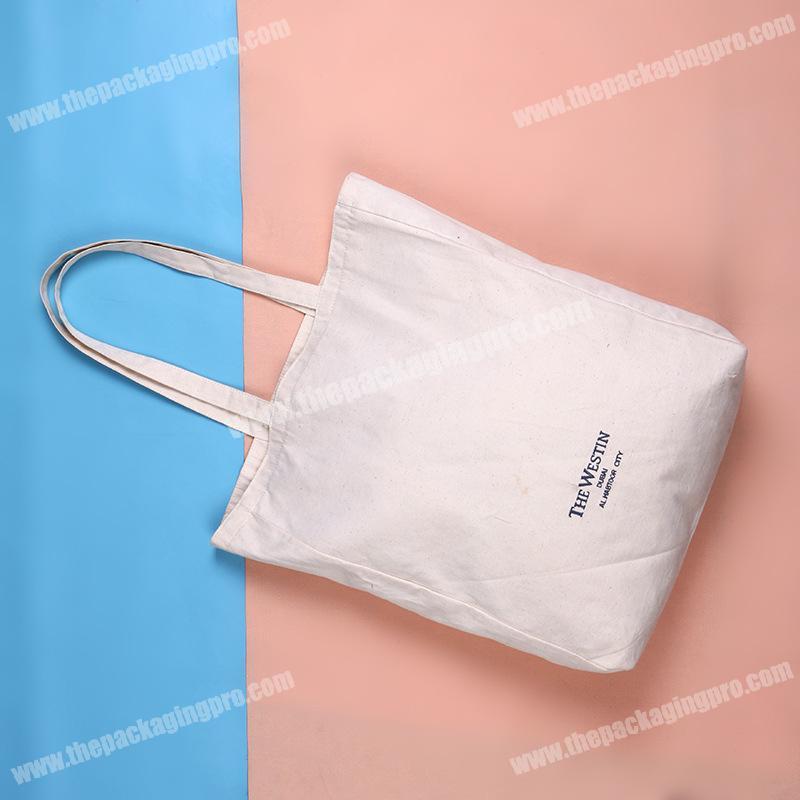 Promotion eco friendly natural handled organic shopping bag Custom cotton tote bag