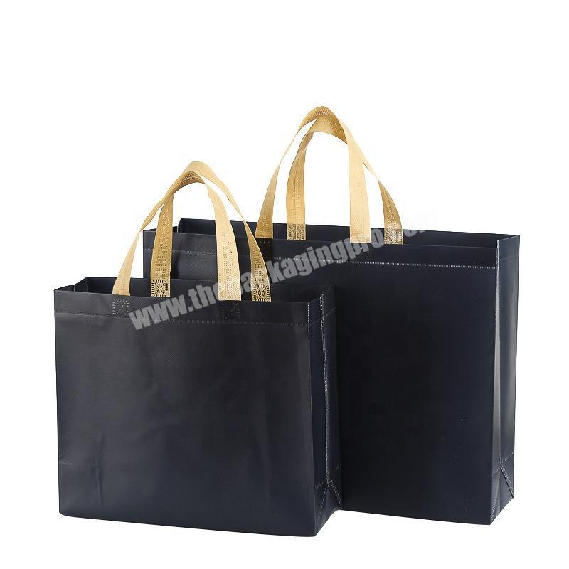 Promotion recyclable bags custom logo printed black non woven bags