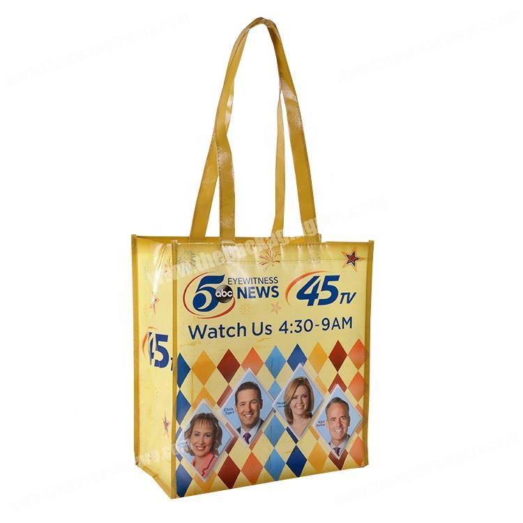Promotion reusable cheap advertising pp laminated non woven bag
