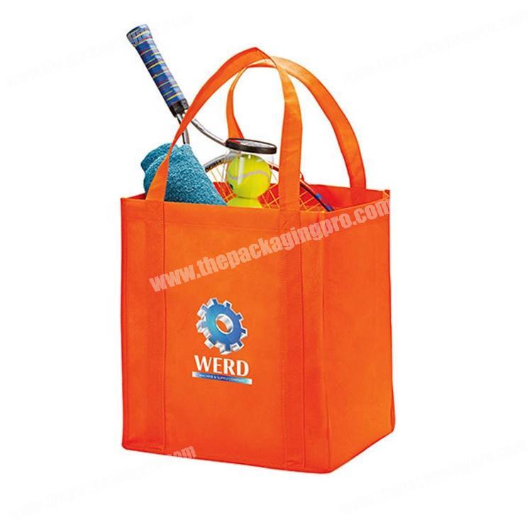 Promotion shopping reusable orange supermarket non woven bag