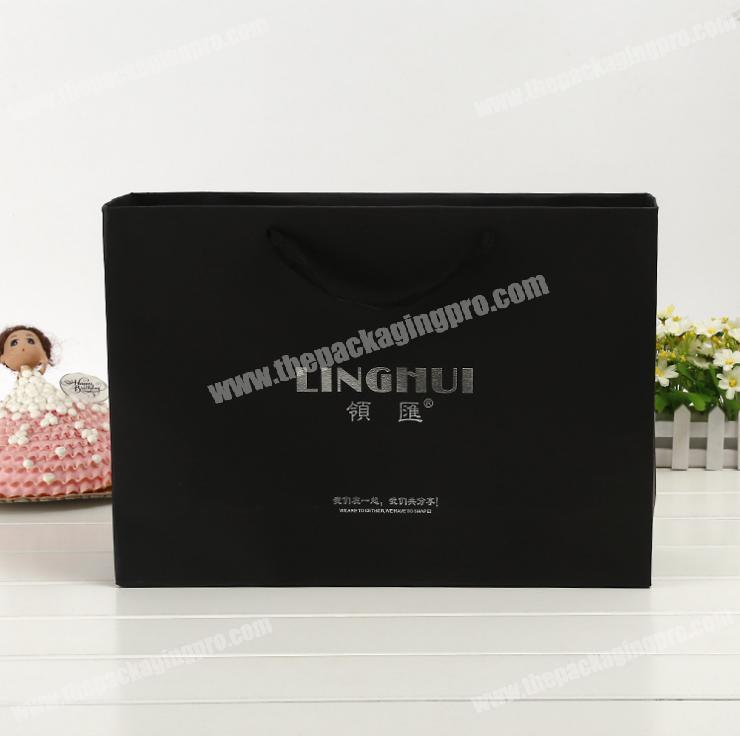 promotional black custom shopping clothing paper bag