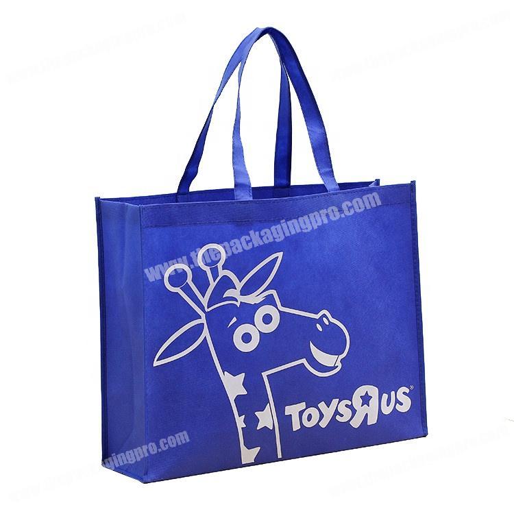 Promotional custom 80gsm fabric recycled non woven shopping bag with sewing handle