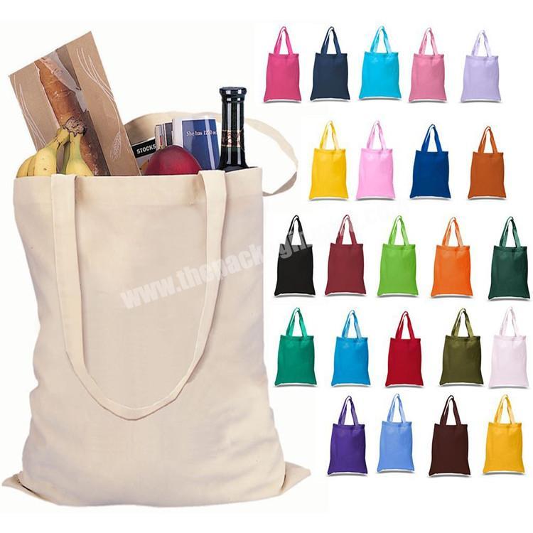 Promotional custom printed logo colorful canvas tote bag for shopping