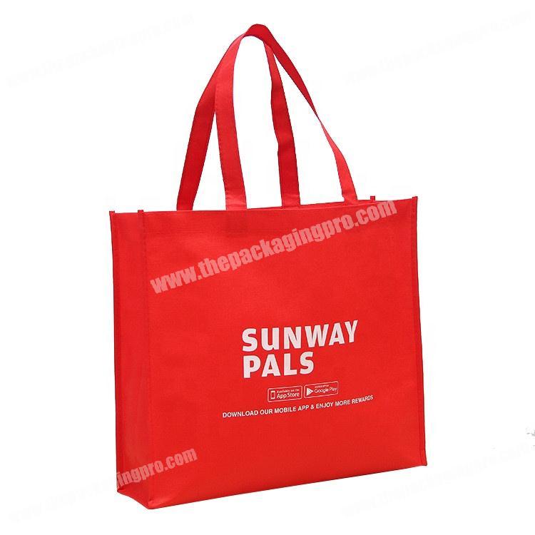 Promotional custom reusable screen printing non woven bag with logo