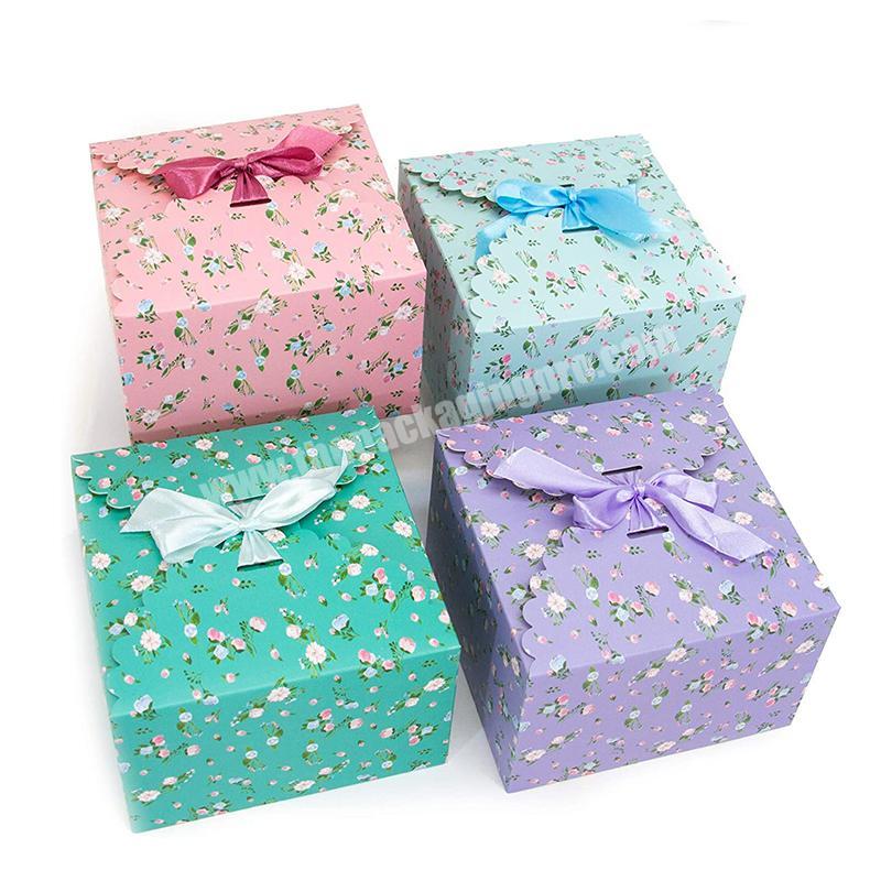 Promotional Food Grade Paper Gift Cake Box Recyclable Art Paper Happy Birthday Cake Gift Box