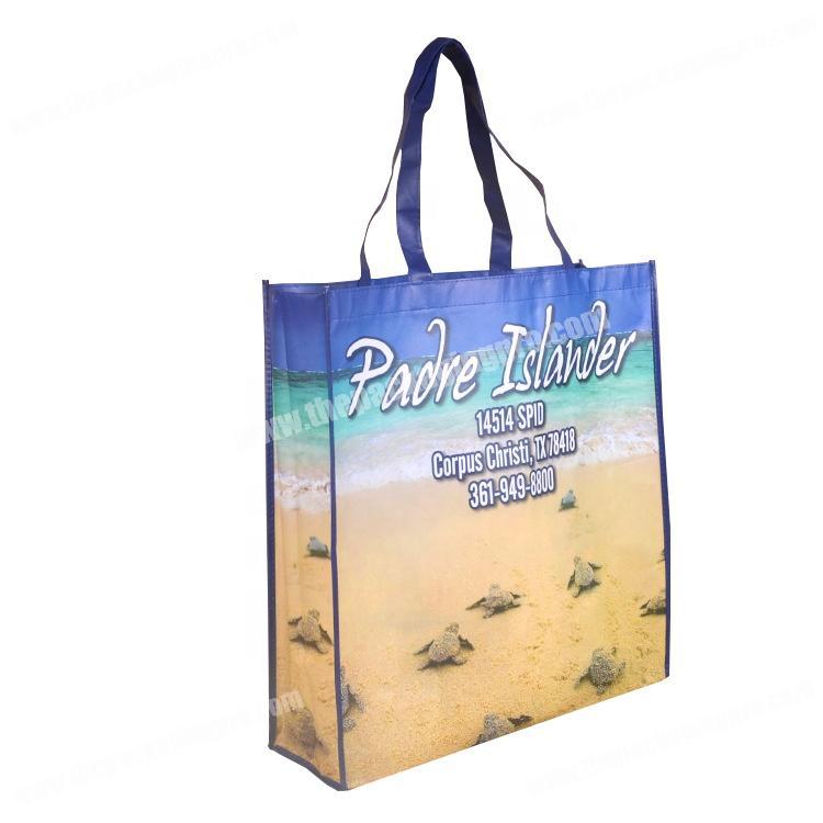 Promotional full color printed beach laminated pp non woven bag