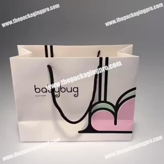Promotional luxury gift cloth jewellery packaging paper custom shopping bag with ribbon