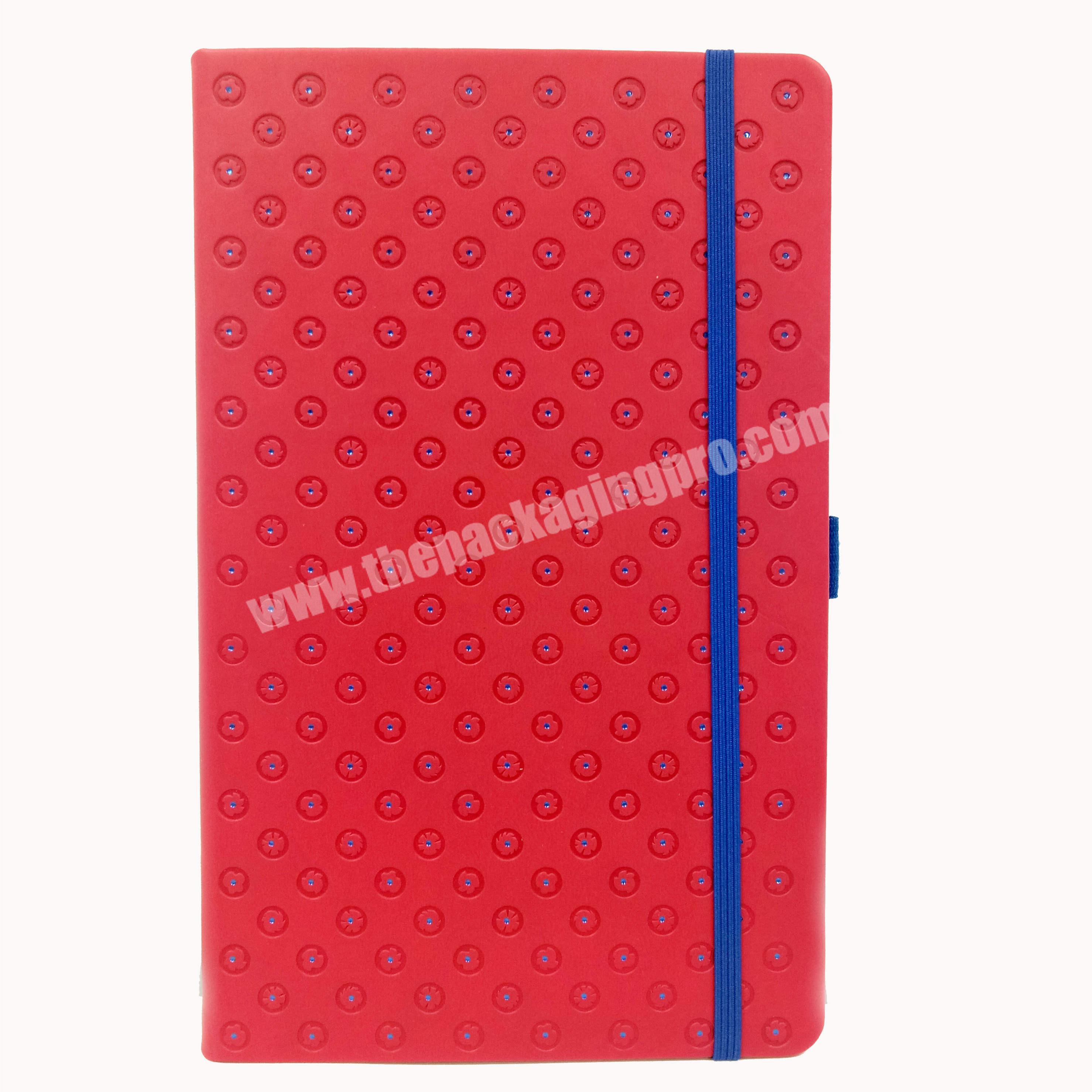 Promotional notebook a5 with pen loop custom journal with pocket pu leather diary