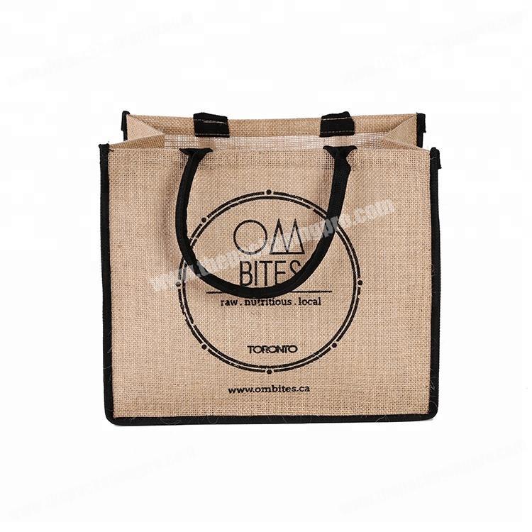 Promotional recycled shopping bags foldable tote jute bags