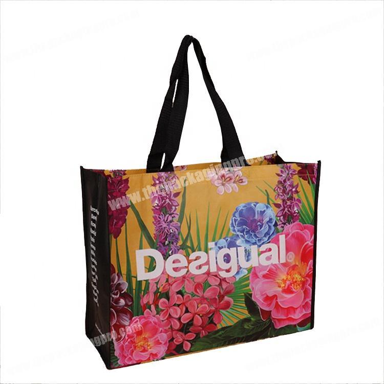 Promotional sewing handle customized laminated shopping non woven bag