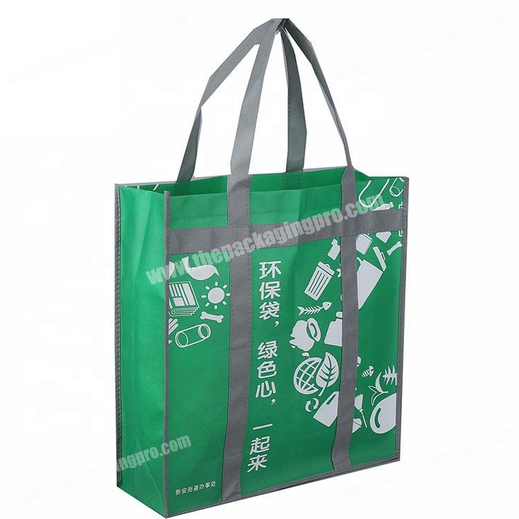 Promotional sewing reinforce reusable eco custom non woven shopping bag with printing