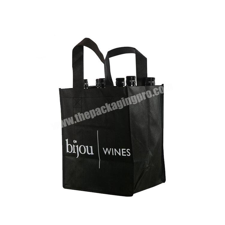 Promotional silk-print 6 bottle Eco friendly  non woven wine bag