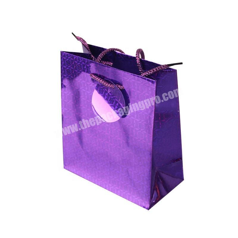 Promotional special New Design gloss finishing laser paper gift colorful shopping bag