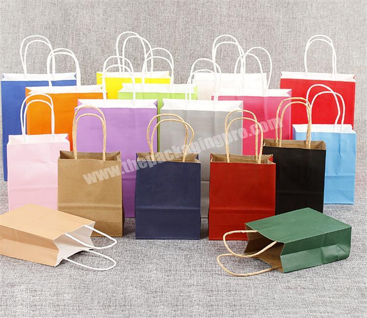 Promotional Various colors and size stock biodegradable kraft paper bag without logo for food