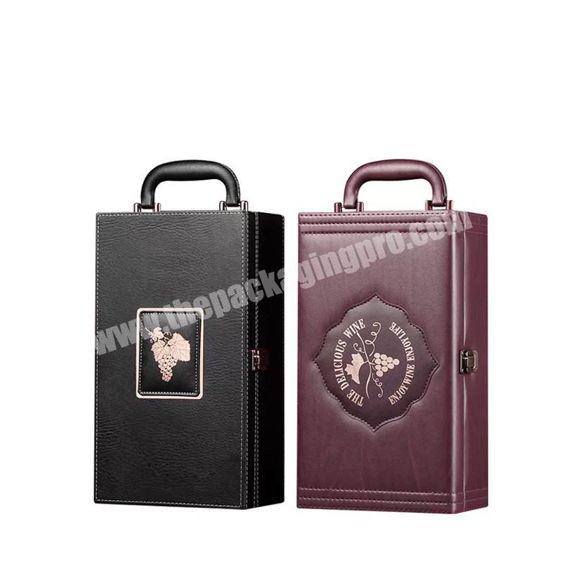 pu leather box, leather wine box, wine packing box with custom logo