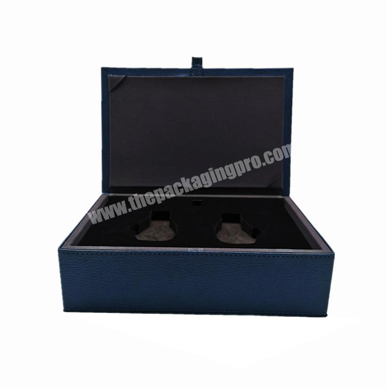 PU leather customized luxury perfume presentation lid flip open packing box