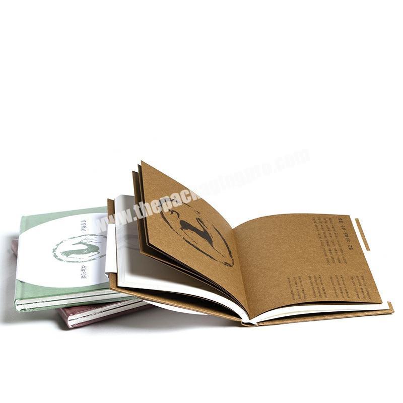 PU Leather Linen Hardcover Notebook Sketchbook With Paper Sleeve Wrapping Printed Diary Notes With Watercolor Logo Page Printing