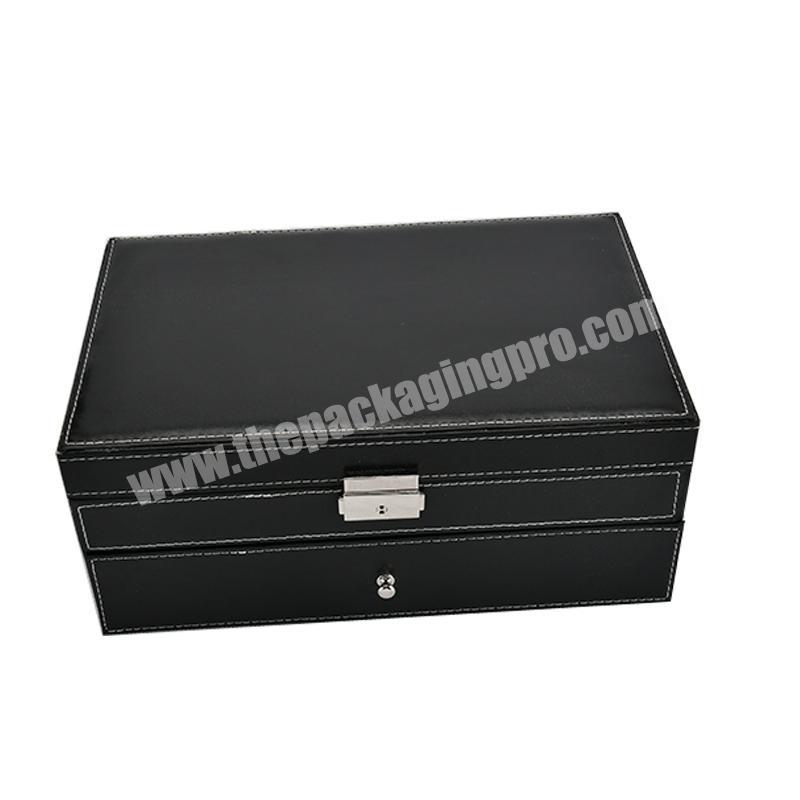 PU luxury leather box watch storage organizer carbon fiber box