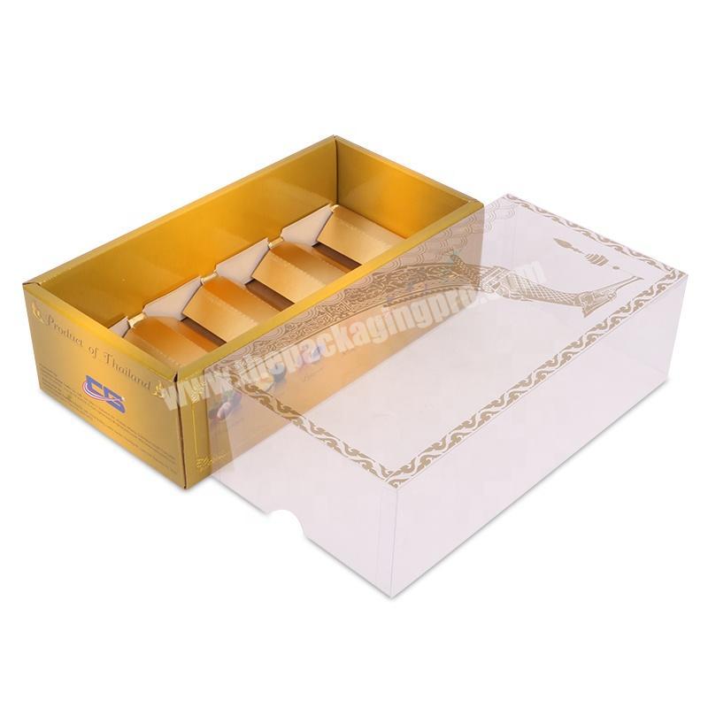 PVC lid box durian fruit cake corrugated packaging with paper bag gift set