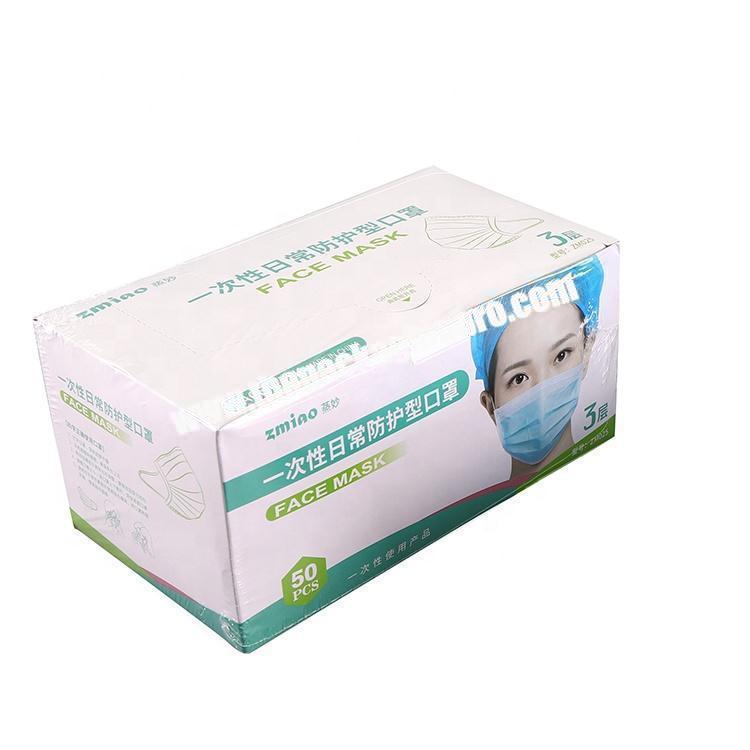 Quickly customize kraft paper packaging box for N95 face surgical mask  kraft paper packaging for  face mask
