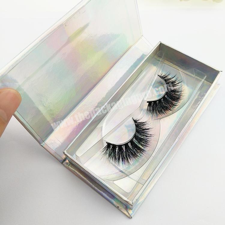 Rainbow color eyelashes box own brand mink 3D eyelashes 5D eyelash