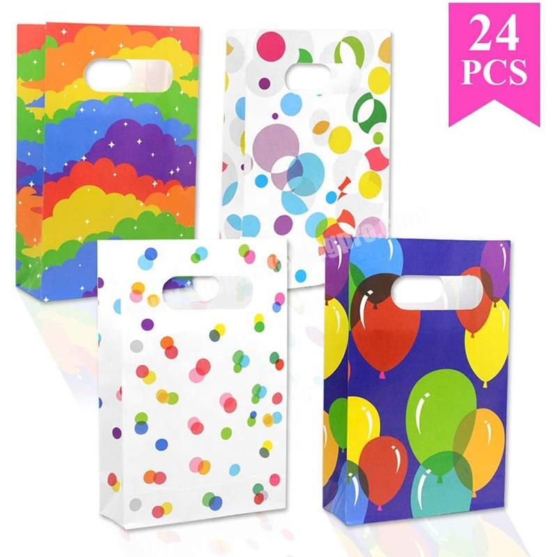 Rainbow party gift bag with handle, Friday night balloon craft candy bag for birthday party