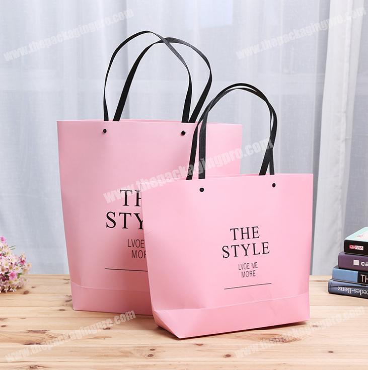 Raw materials promotional pink handle paper bag
