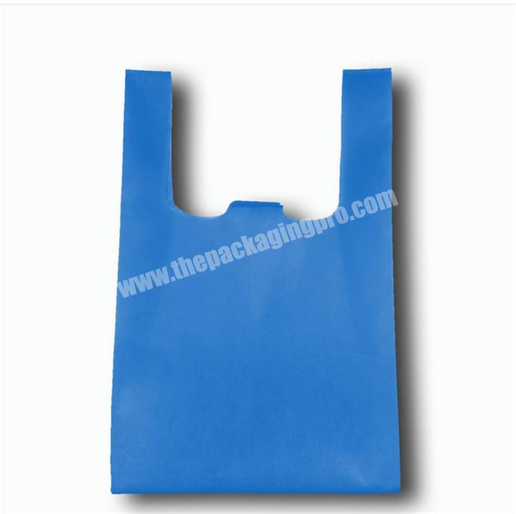 Ready to ship blue vest non woven bag for grocery store