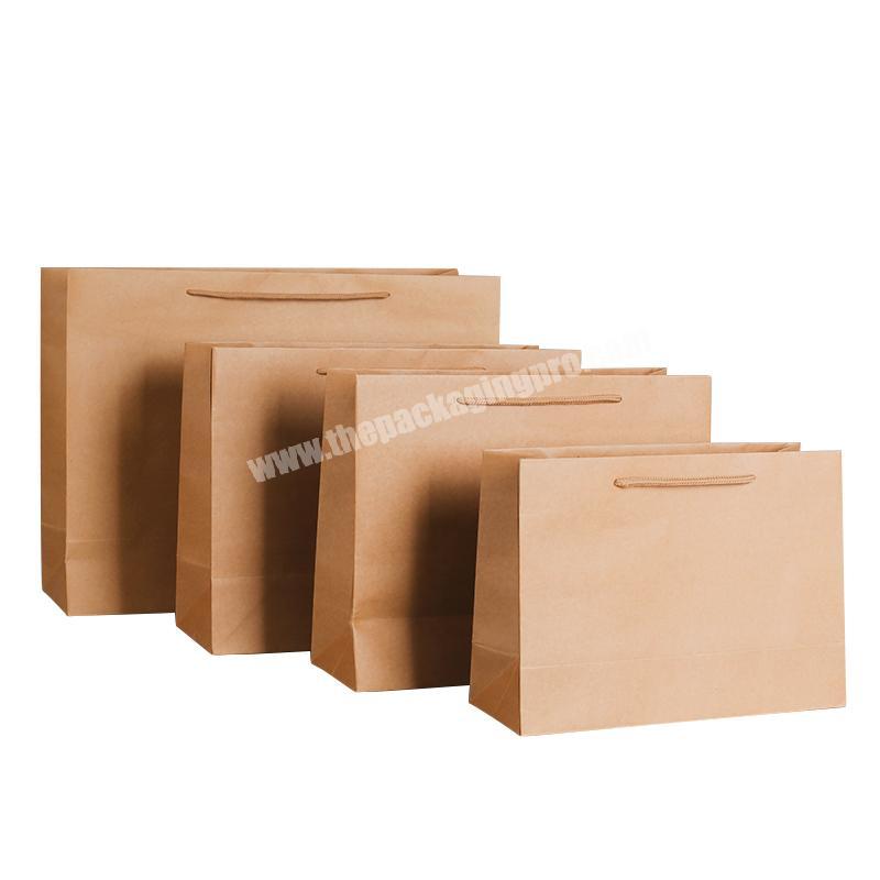 Ready to Ship Factory Directly Sale Brown Kraft Paper Packaging Gift Bag