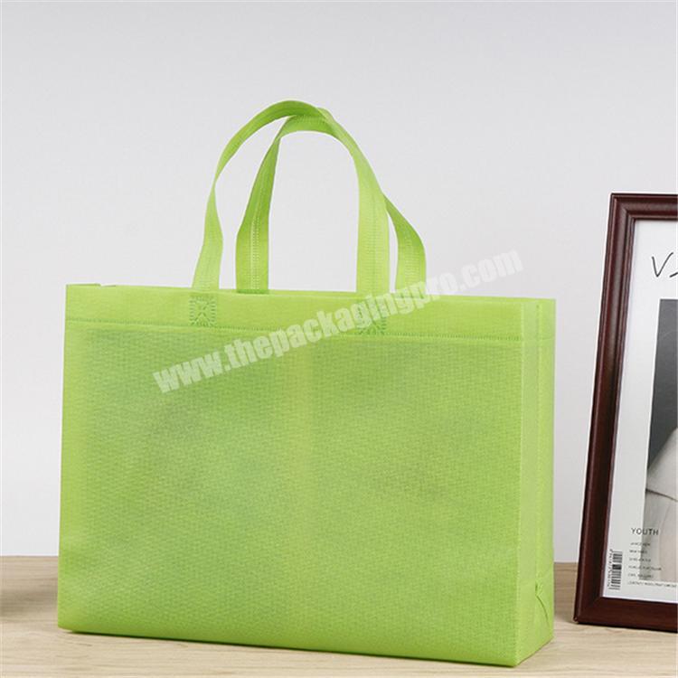 Ready to Ship light green Tote Non Woven Bag with zipper Reusable shopping bag