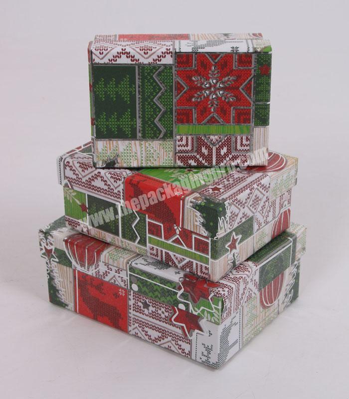 Rectangle Cardboard Gift Paper Boxes 3PCS