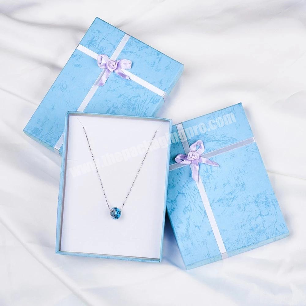 Rectangle Jewelry Cardboard Box Necklace Earrings Jewelry Box 16x12x3CM Jewelry Set Box Can Be Customized