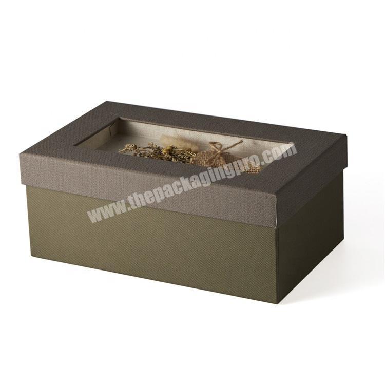 Rectangle Luxury Handmade Texture Paper Gift Box Flower Box With Window