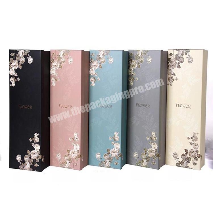 rectangle paper 2 piece box packaging long valentine flower box stem cardboard rose boxes