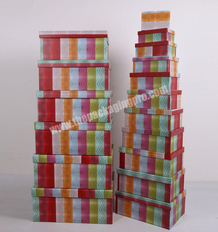 Rectangle Rigid Paper Packaging Gift Box Set Of 17PCS  With Lid