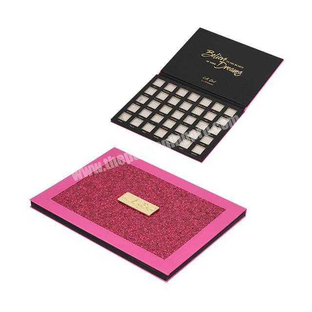 Rectangular Empty Custom Rose Gold Magnet Cardboard Paper Eyeshadow Palette Packaging Makeup Box Custom