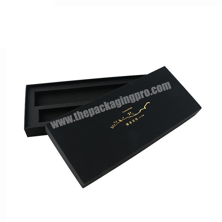 Rectangular Luxury Boutique Paper Packaging Black Packaging Mailer Cardboard Box