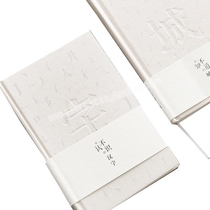 Recyclable debossed logo hardcover notebooks custom print