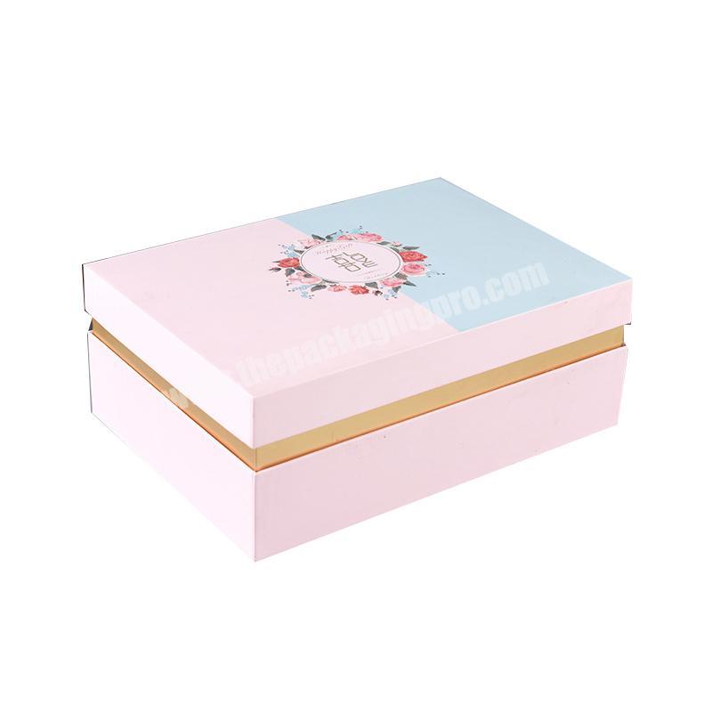 Recyclable elegant luxury package jewelry pink gift box