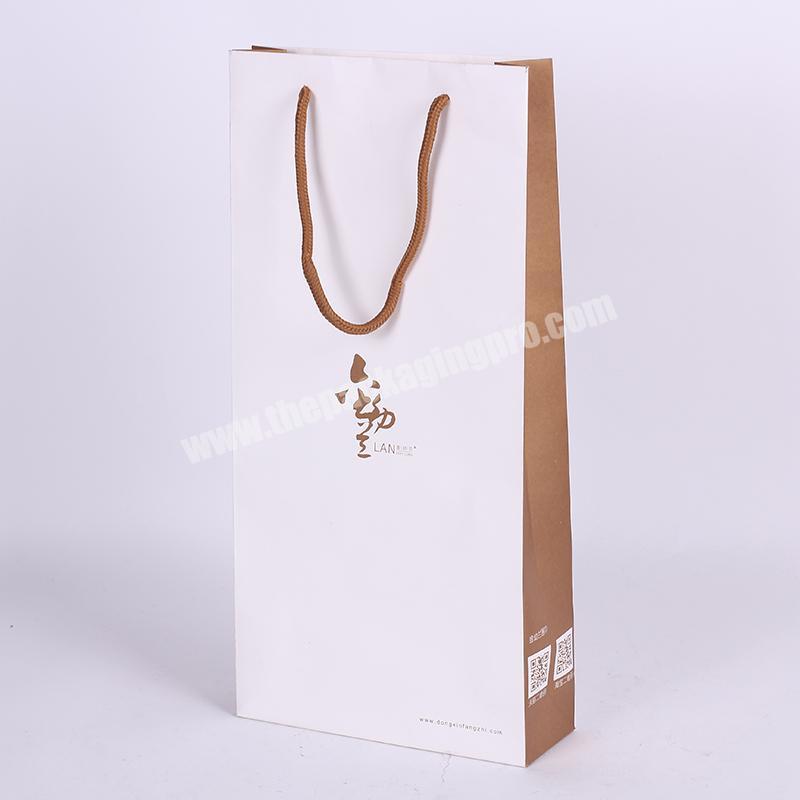 Recyclable Fashion And Handmade Custom Printing White Gift Paper Bag