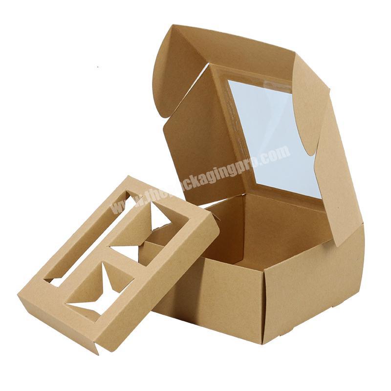Recyclable kraft paper box with clear window soap box with custom logo and design