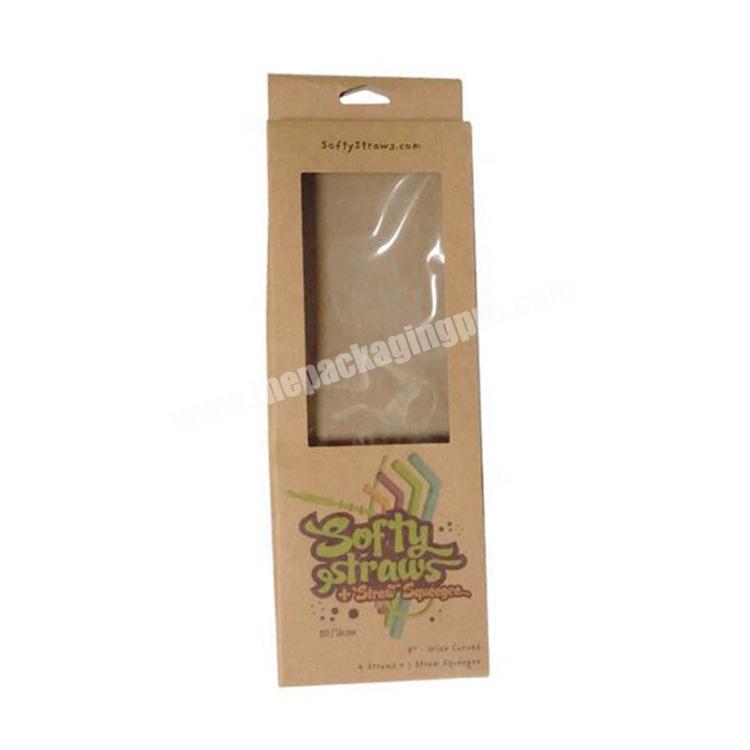 Recyclable Kraft Paper Customized Drinking Straw Paper Window Box for Retail