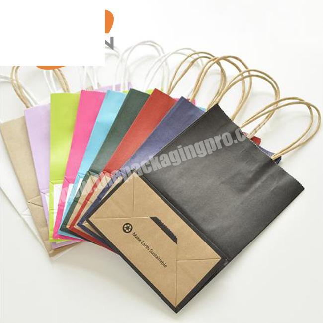 Recyclable kraft paper shopping gift bag for Christmas gift box