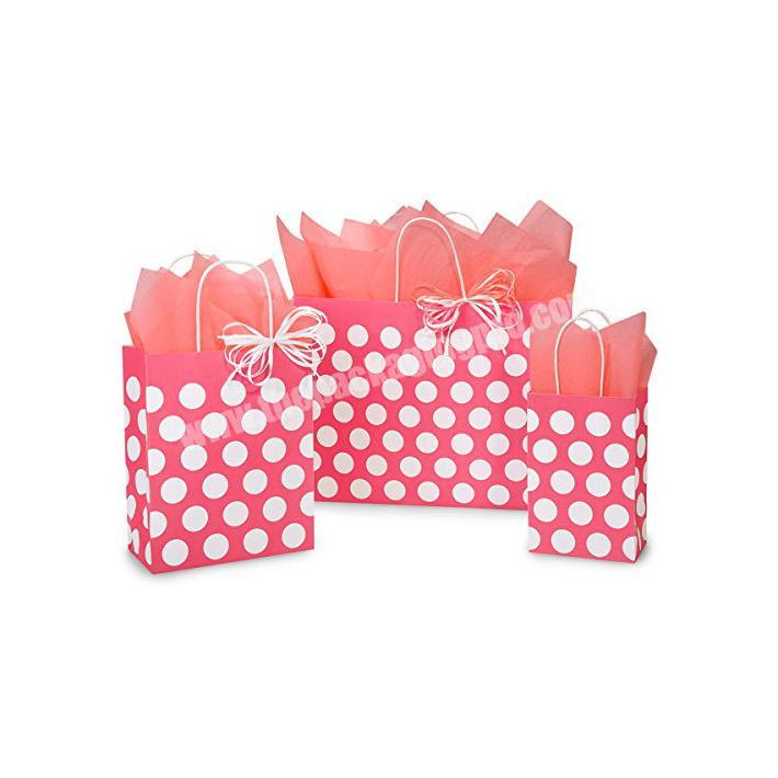 Recyclable Kraft Paper  White Polka Dots in Assorted Colors For Gift Paper Bags