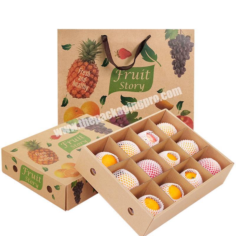 recyclable rigid customized size logo  fruit kraft corrugated paper carton packaging boxes