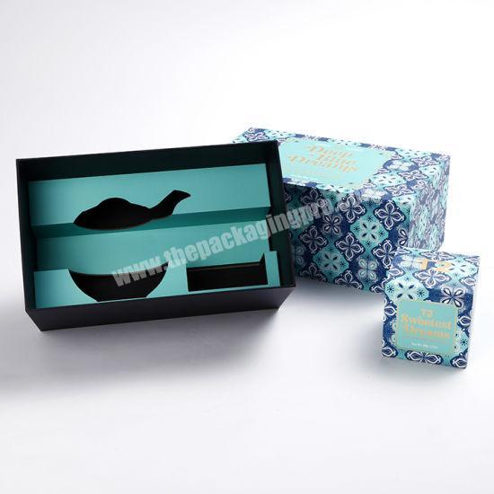 Recycle Luxury Paper Cardboard Tea Set Packaging Gift Box with Lid
