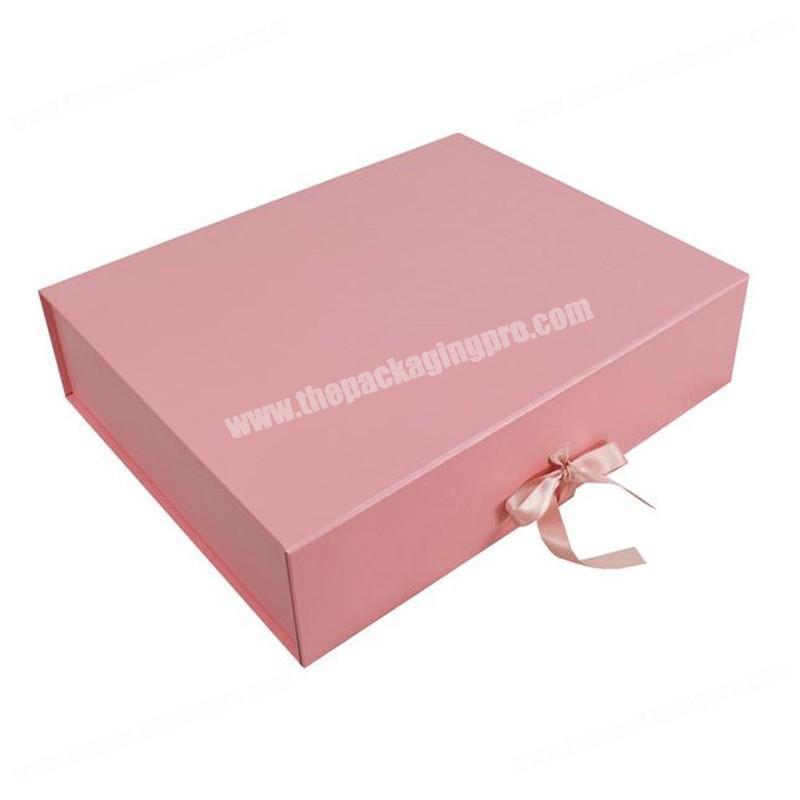 Recycle Paper Custom Logo Printing Box Cardboard Paper Folded Packaging Gift Boxes with Ribbon for T-shirt